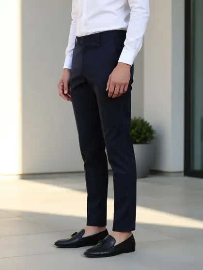 Parsh Cotton Slim Fit Formal Pants - Image 3