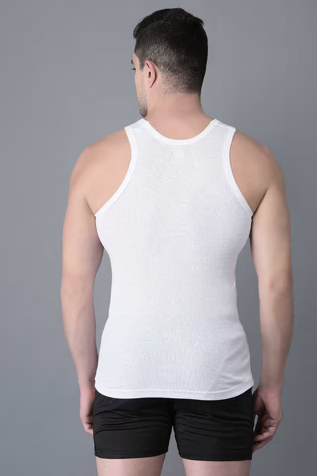 Men's White Pack of 3 Solid Cotton - Image 4