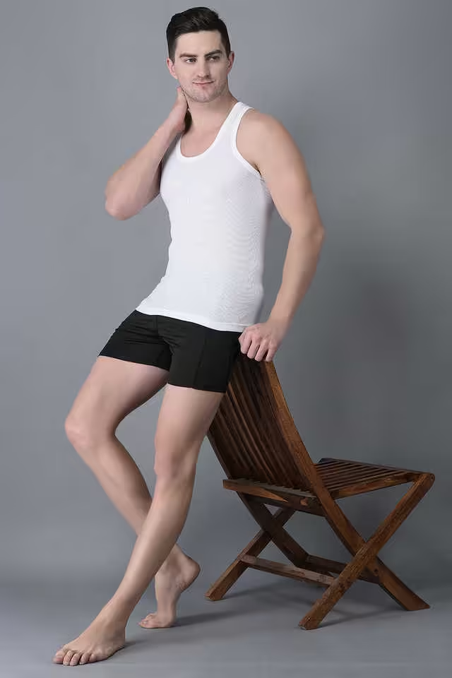 Men's White Pack of 3 Solid Cotton - Image 5