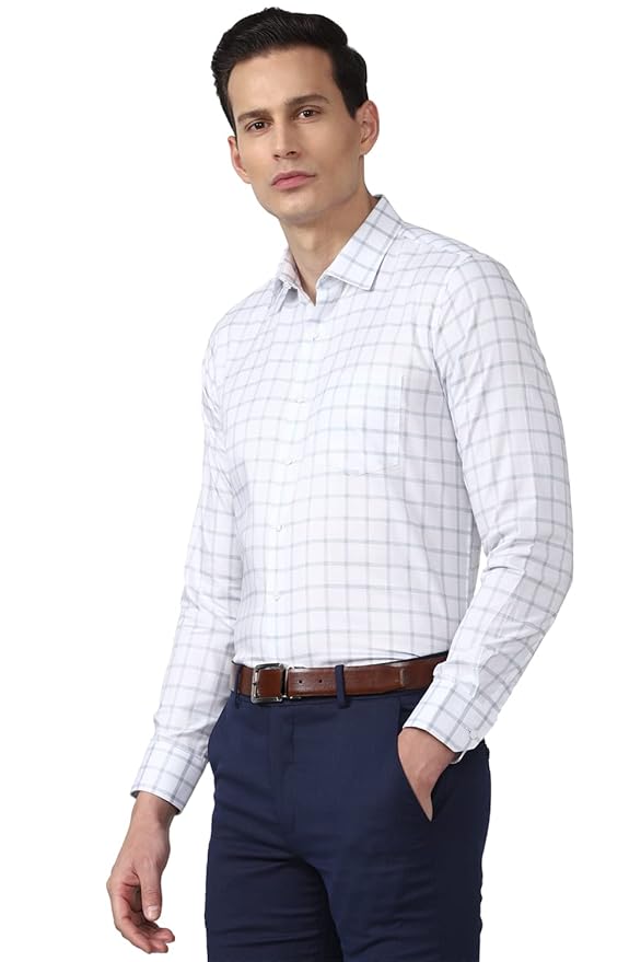 Slim Fit Checkered Solid Shirt - Image 4
