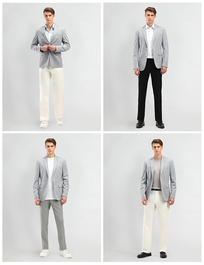 Arrow Textured Slim Fit Blazer for Men - Button Closure Formal & Casual Wear Mens Blazer - Image 3