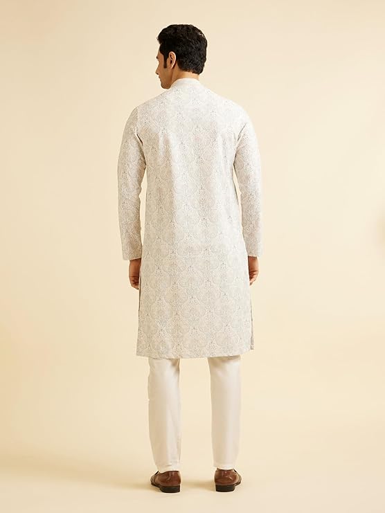 Men's Cotton Chikankari Kurta Set - Image 4